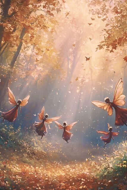 fairies in a forest flying