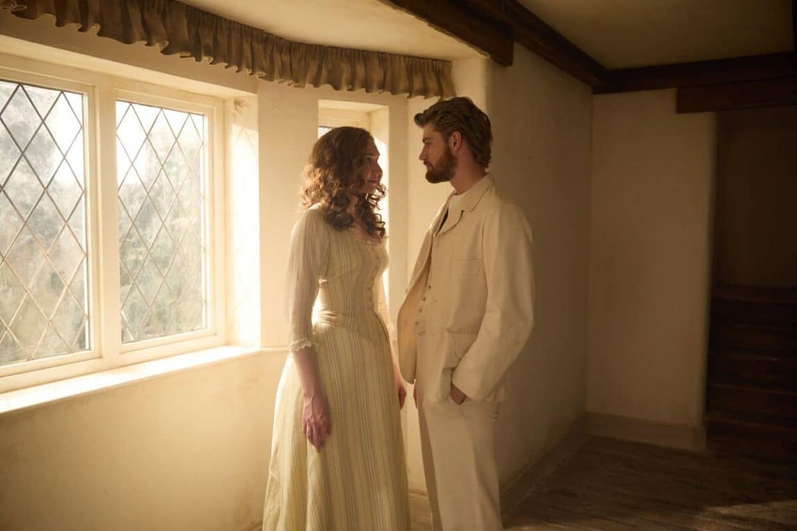 Eleanor Tomlinson as Louisa and Danny Griffin as Jolyon Jr show an example of Victorian romance in The Forsytes, a period drama on PBS Masterpiece.