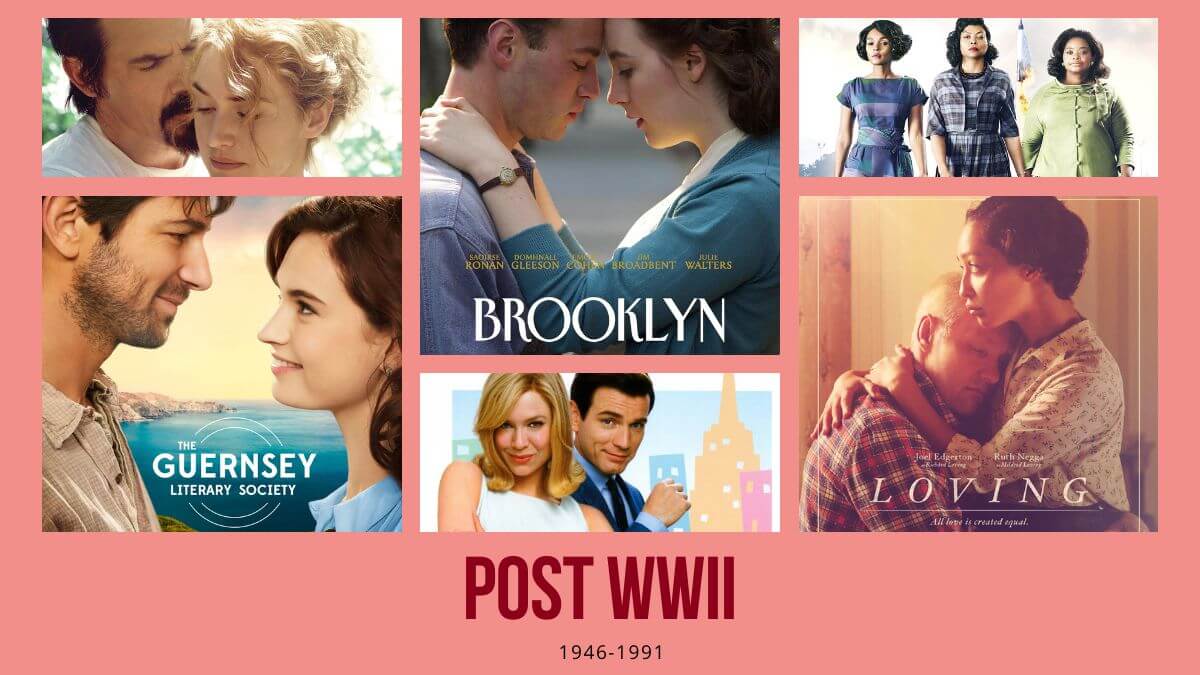 Post WWII collage of period dramas