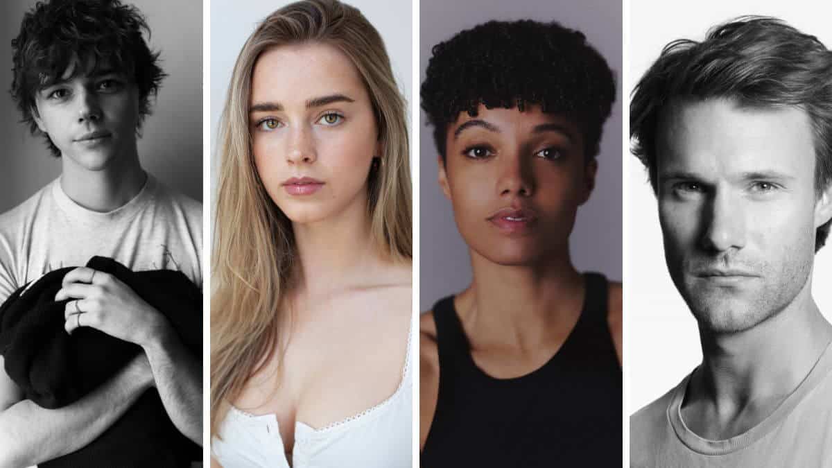 The Cast of The Portrait of a Lady. Jack Wolfe (Ralph Touchett), Calypso Cragg (Pansy Osmond), Maisie Richardson-Sellers (Henrietta Stackpole), and Hugh Skinner (Lord Warburton).