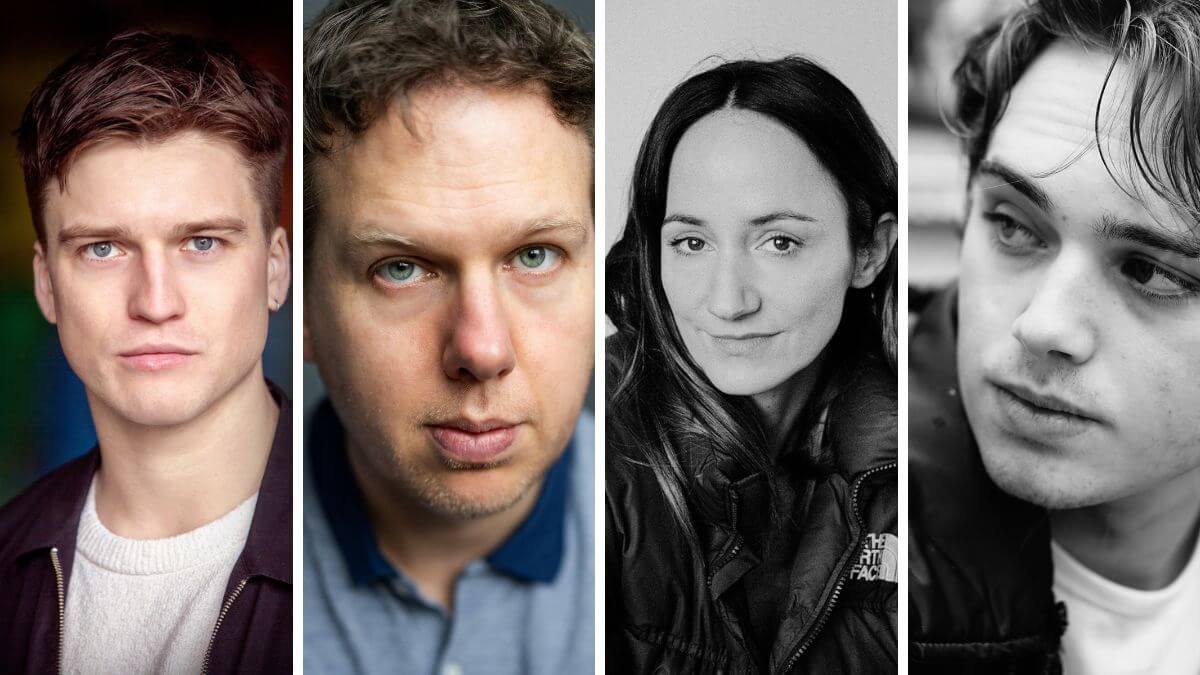 The Cast of The Portrait of a Lady. Hamish Frew (Casper Goodwood), Thomas Coombes (Mr. Bantling), Lydia Leonard (Countess Gemini), and Dean-Charles Chapman (Edward Rosier).
