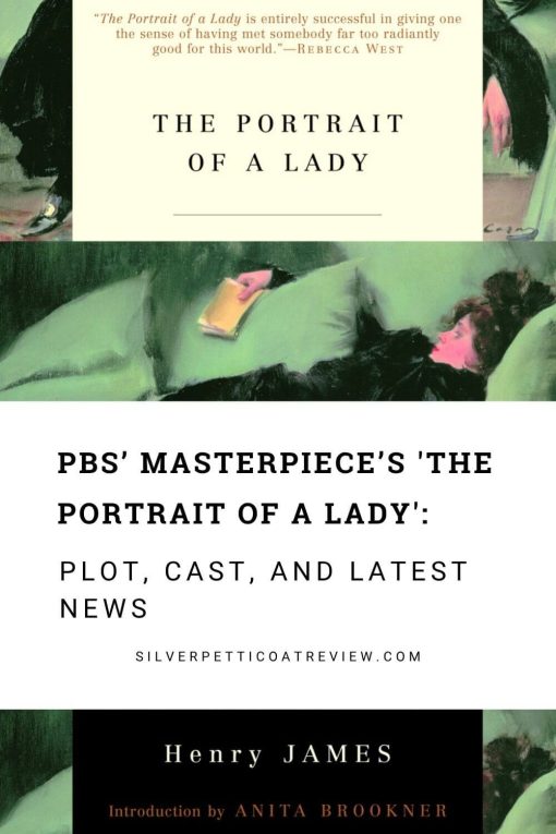 The Portrait of a Lady on PBS Pinterest Pin showing the book cover.